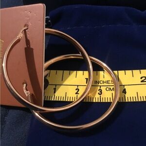 NWOT Toscana Italiano Large 18K Rose Gold Plated Hoop Earrings